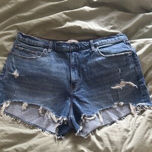 Abercrombie & Fitch Blue Distressed Jean Shorts
